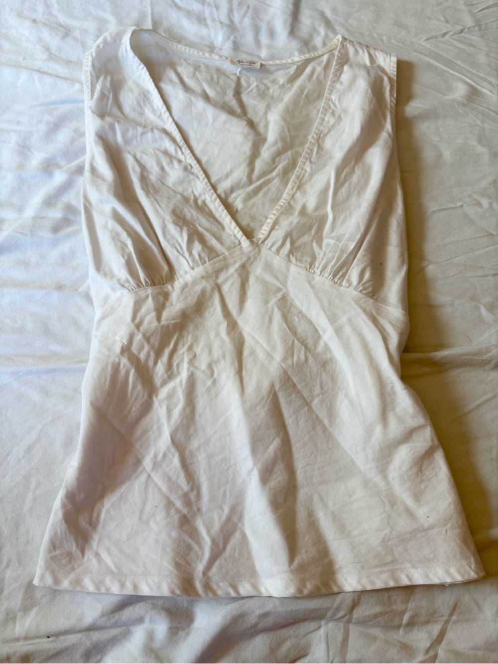 Brandy Melville White V-Neck Chemise Top